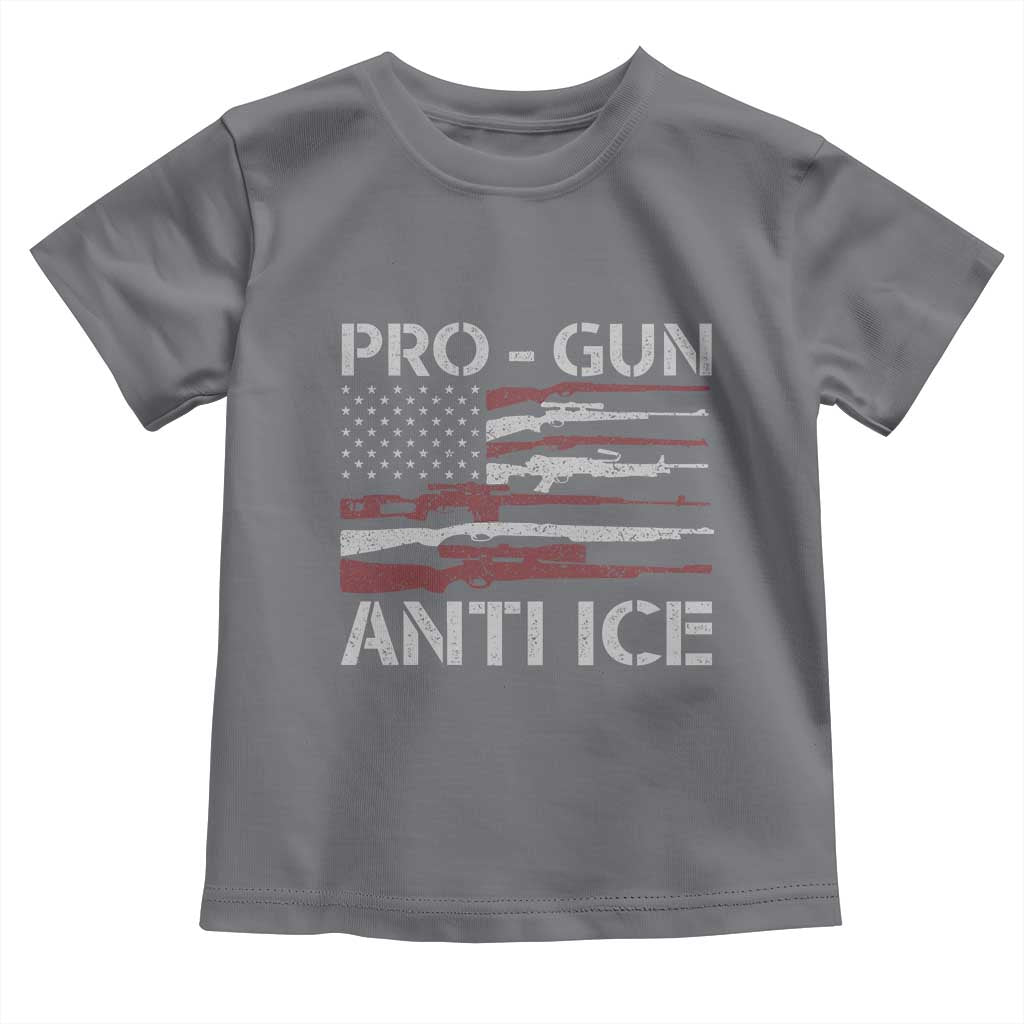 Pro Gun Anti Ice Toddler T Shirt Vintage American Flag 2nd Amendment Support