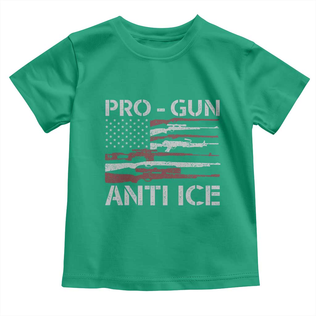 Pro Gun Anti Ice Toddler T Shirt Vintage American Flag 2nd Amendment Support