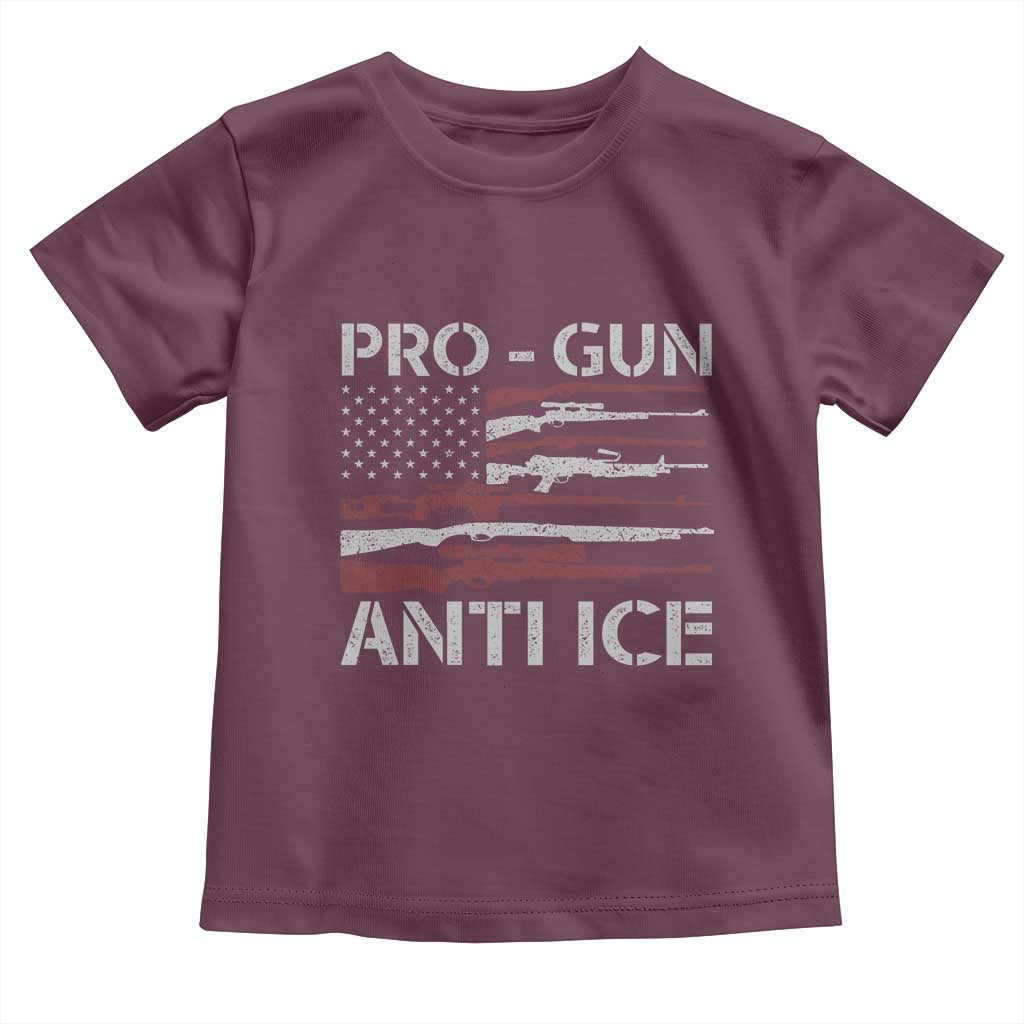Pro Gun Anti Ice Toddler T Shirt Vintage American Flag 2nd Amendment Support