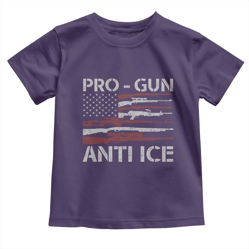 Pro Gun Anti Ice Toddler T Shirt Vintage American Flag 2nd Amendment Support