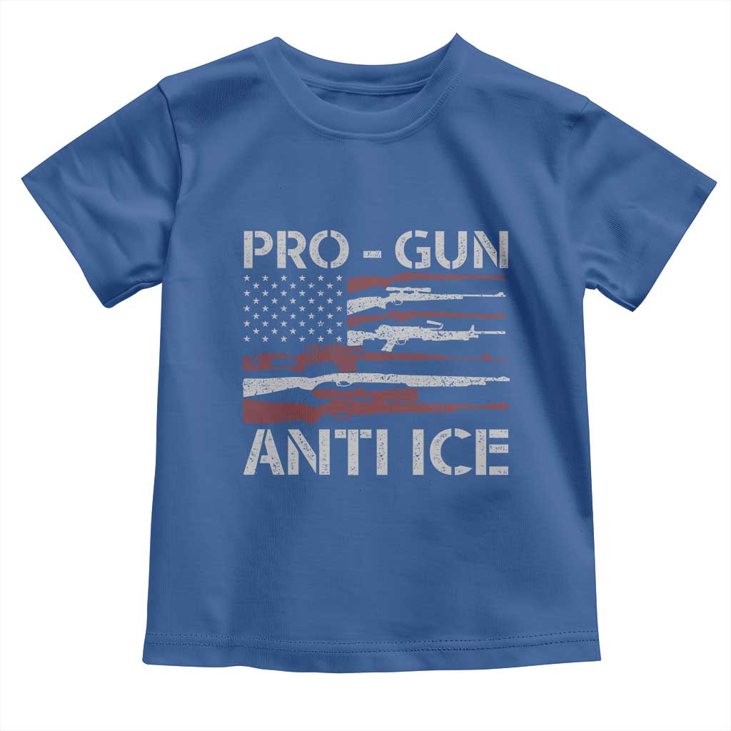 Pro Gun Anti Ice Toddler T Shirt Vintage American Flag 2nd Amendment Support