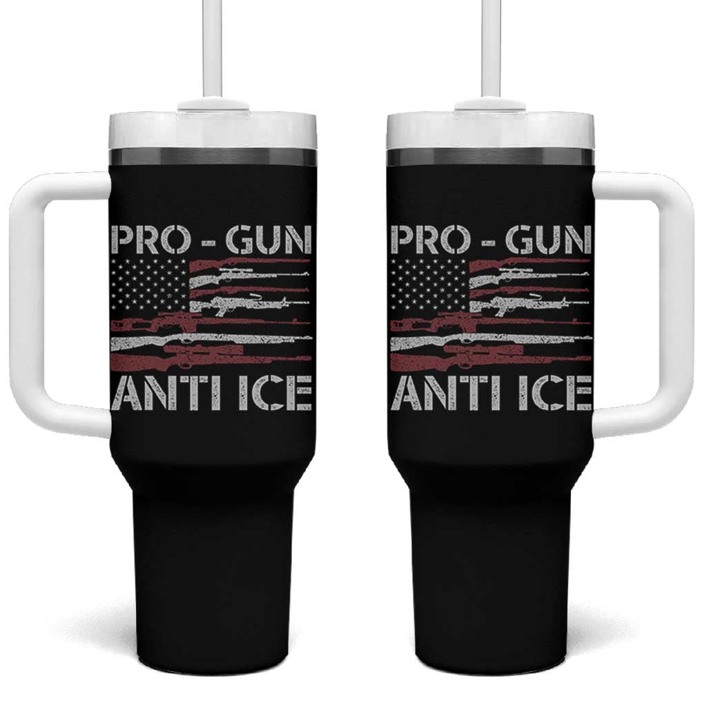 Pro Gun Anti Ice Tumbler With Handle Vintage American Flag 2nd Amendment Support