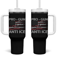 Pro Gun Anti Ice Tumbler With Handle Vintage American Flag 2nd Amendment Support