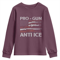 Pro Gun Anti Ice Youth Sweatshirt Vintage American Flag 2nd Amendment Support