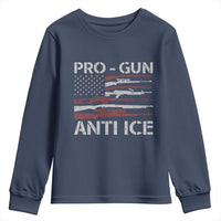 Pro Gun Anti Ice Youth Sweatshirt Vintage American Flag 2nd Amendment Support