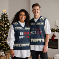 Be ICU Not ICE V-Neck Knit Sweater Vest Alex Pretti Memorial Tribute Minneapolis 2026