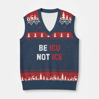 Be ICU Not ICE V-Neck Knit Sweater Vest Alex Pretti Memorial Tribute Minneapolis 2026