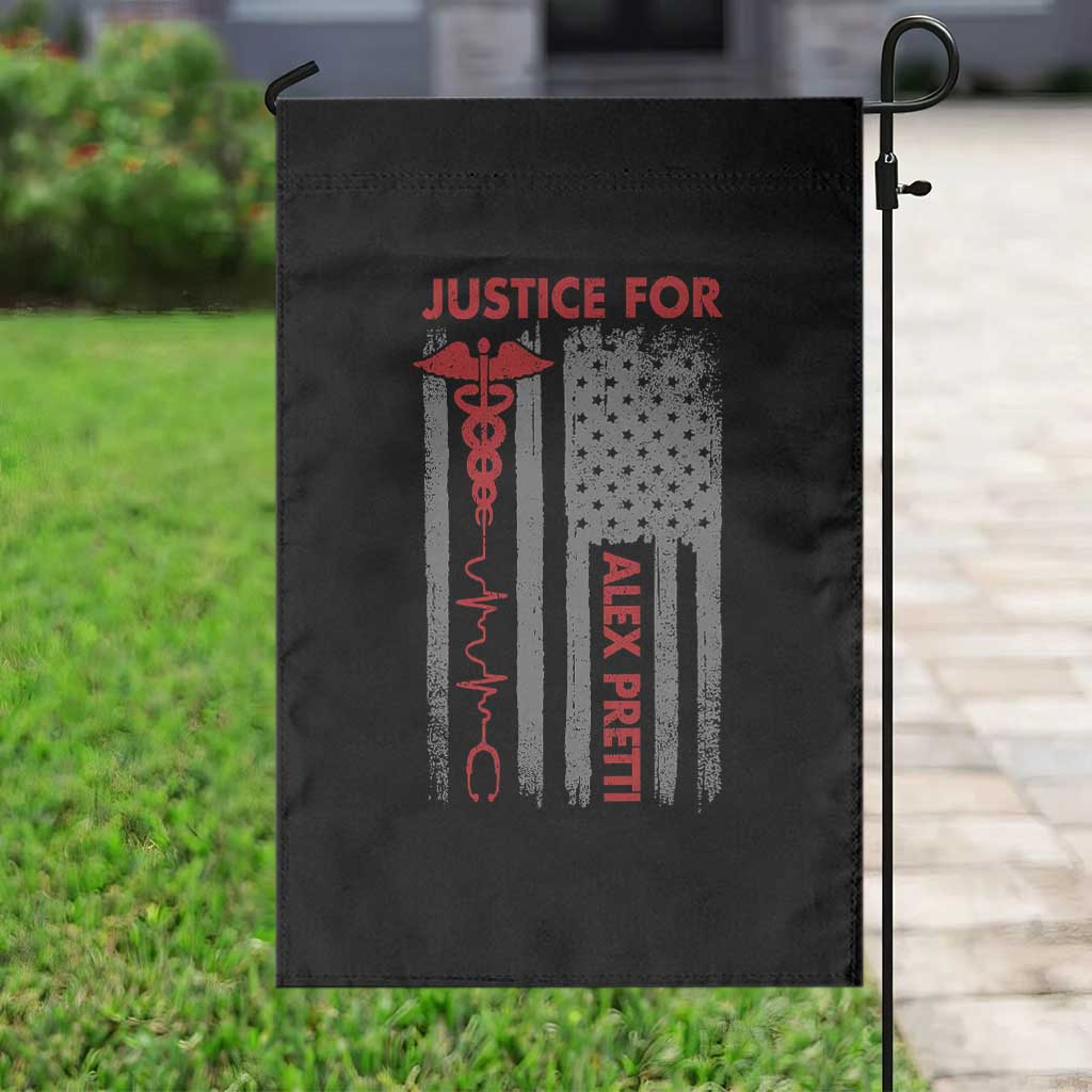 Justice For Alex Pretti Garden Flag Minneapolis Tribute 2026 ICU Nurse American Flag
