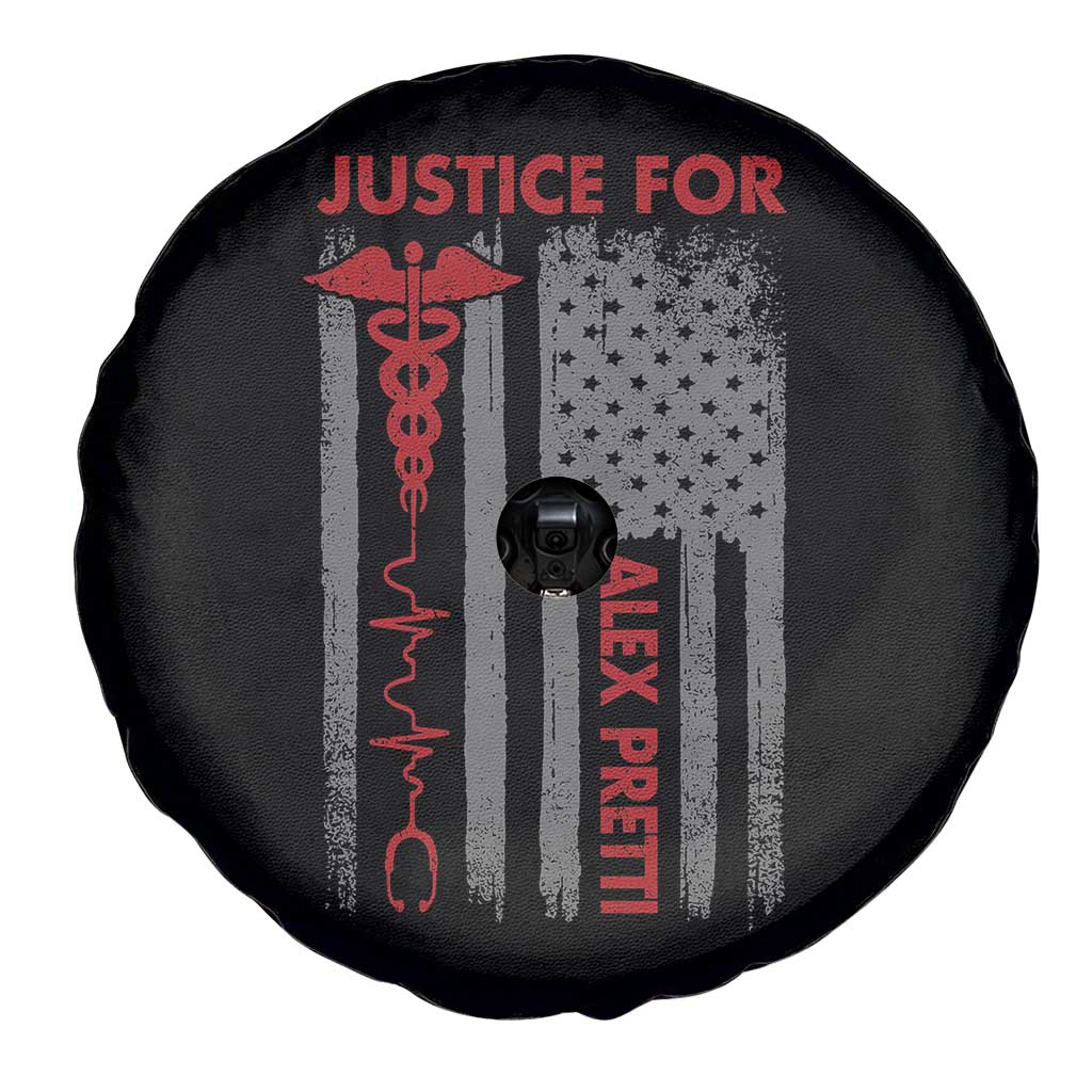 Justice For Alex Pretti Spare Tire Cover Minneapolis Tribute 2026 ICU Nurse American Flag