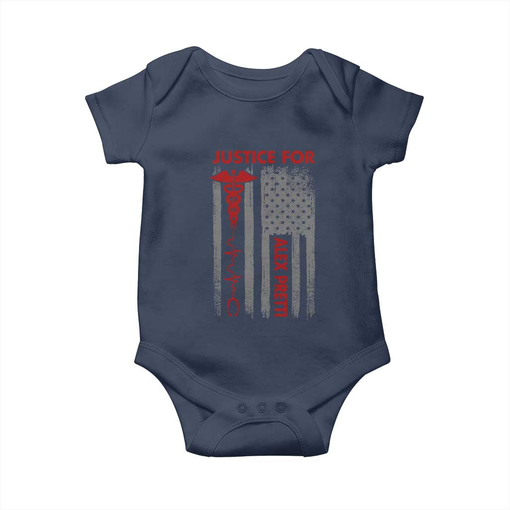 Justice For Alex Pretti Baby Onesie Minneapolis Tribute 2026 ICU Nurse American Flag