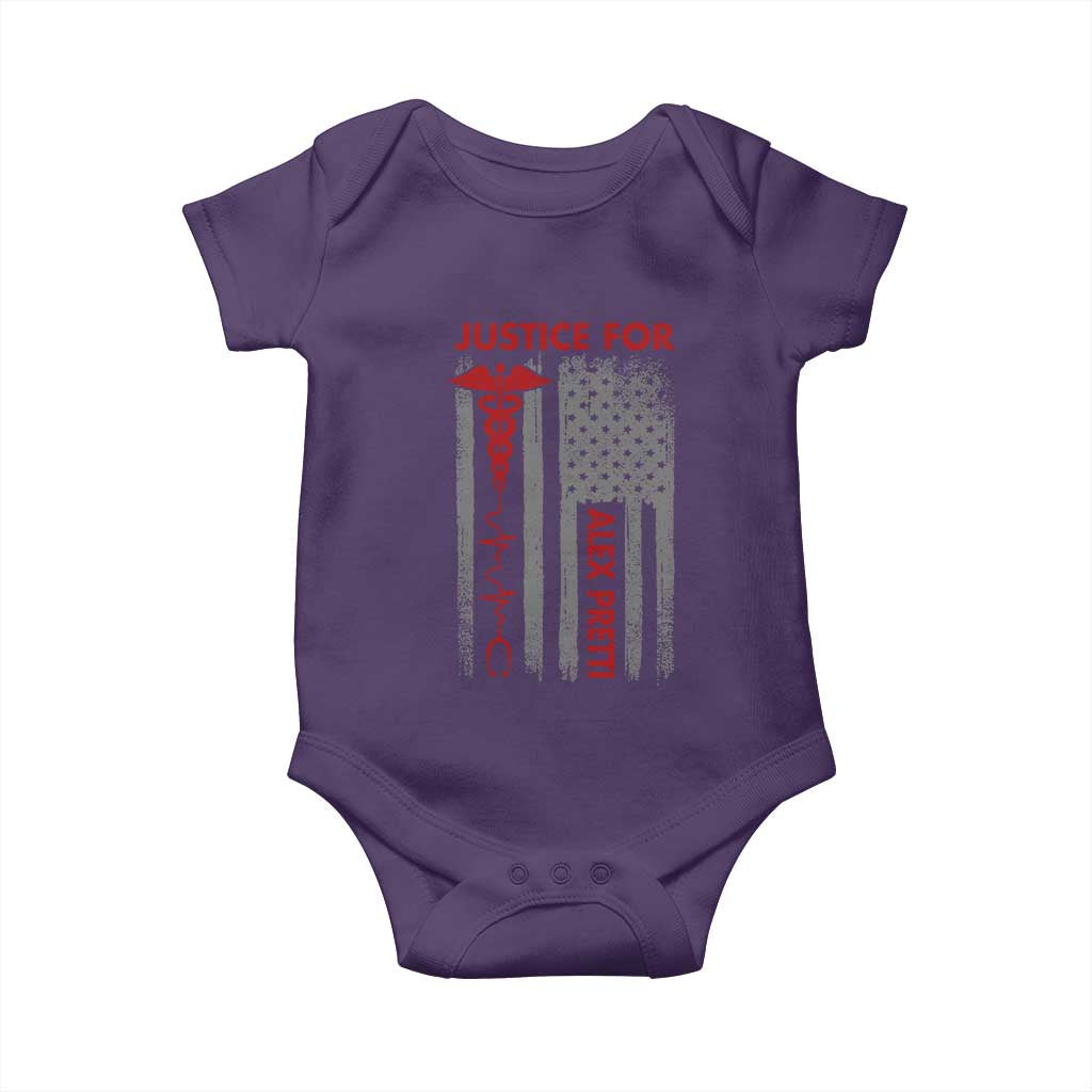 Justice For Alex Pretti Baby Onesie Minneapolis Tribute 2026 ICU Nurse American Flag