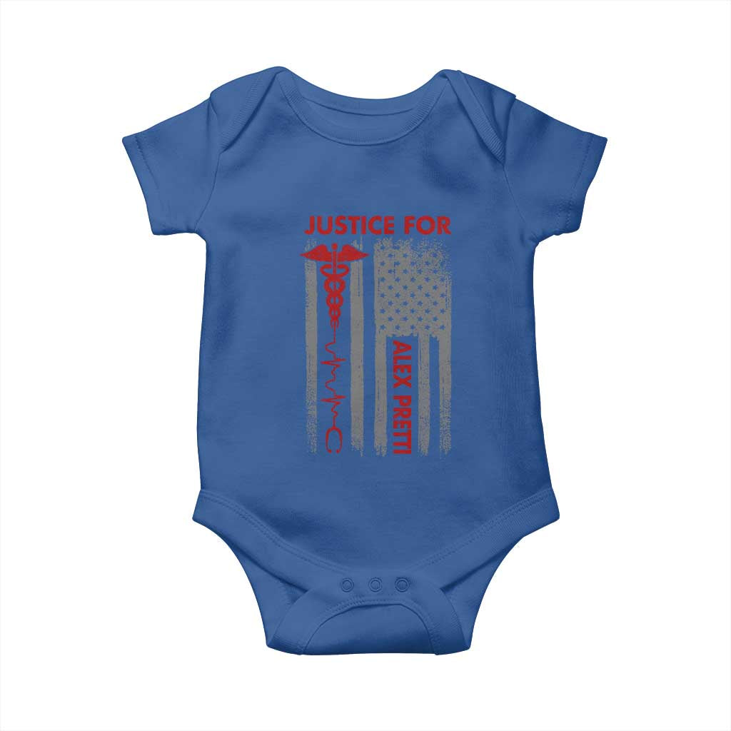 Justice For Alex Pretti Baby Onesie Minneapolis Tribute 2026 ICU Nurse American Flag