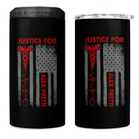 Justice For Alex Pretti 4 in 1 Can Cooler Tumbler Minneapolis Tribute 2026 ICU Nurse American Flag