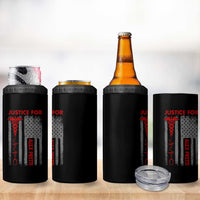Justice For Alex Pretti 4 in 1 Can Cooler Tumbler Minneapolis Tribute 2026 ICU Nurse American Flag