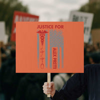 Justice For Alex Pretti Protest Sign Minneapolis Tribute 2026 ICU Nurse American Flag
