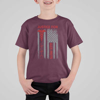 Justice For Alex Pretti T Shirt For Kid Minneapolis Tribute 2026 ICU Nurse American Flag