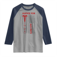 Justice For Alex Pretti Raglan Shirt Minneapolis Tribute 2026 ICU Nurse American Flag