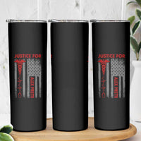 Justice For Alex Pretti Skinny Tumbler Minneapolis Tribute 2026 ICU Nurse American Flag