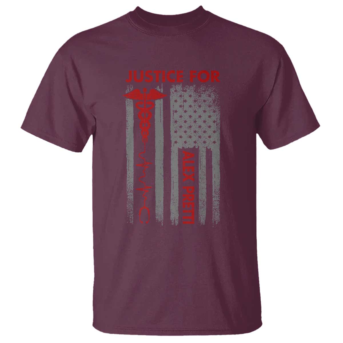 Justice For Alex Pretti T Shirt Minneapolis Tribute 2026 ICU Nurse American Flag