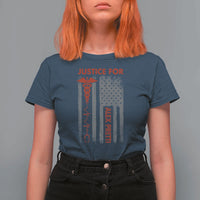 Justice For Alex Pretti T Shirt For Women Minneapolis Tribute 2026 ICU Nurse American Flag