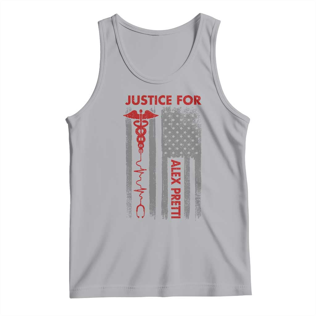 Justice For Alex Pretti Tank Top Minneapolis Tribute 2026 ICU Nurse American Flag