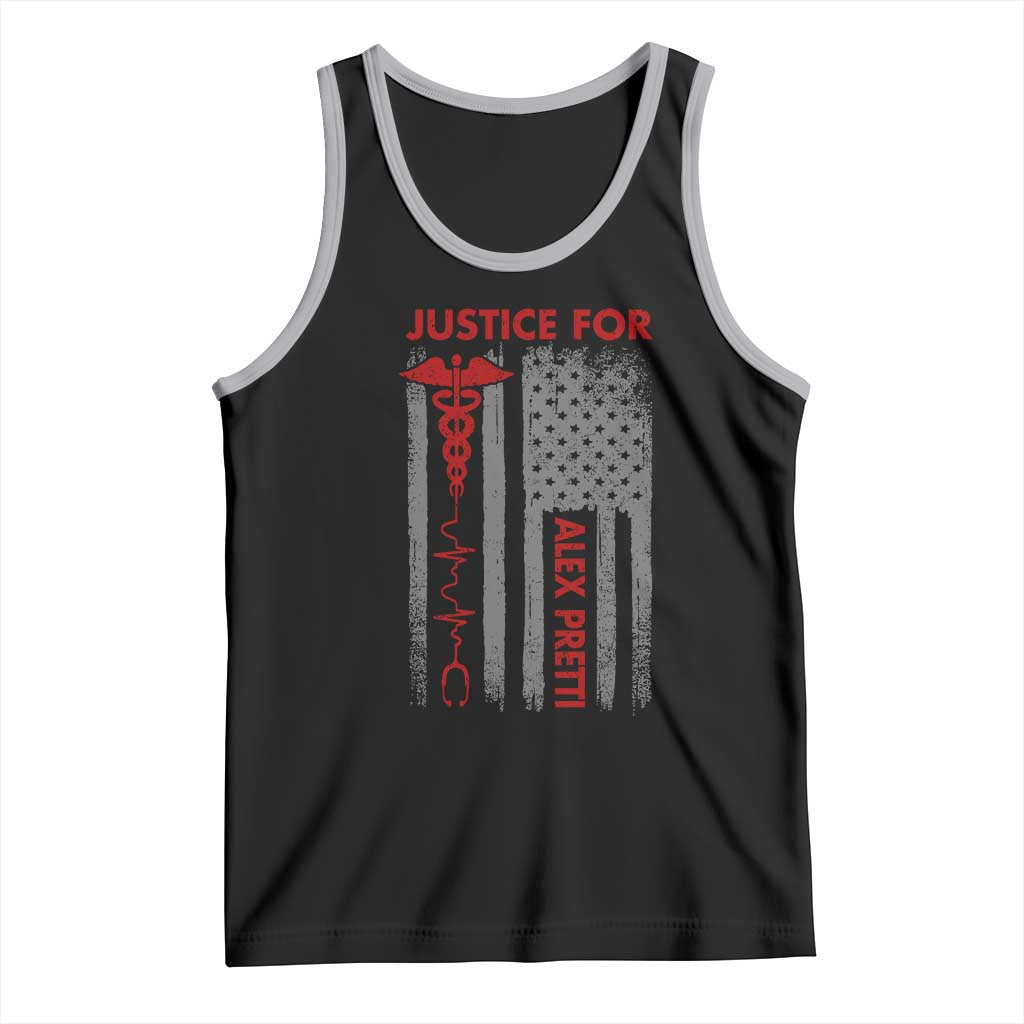 Justice For Alex Pretti Tank Top Minneapolis Tribute 2026 ICU Nurse American Flag