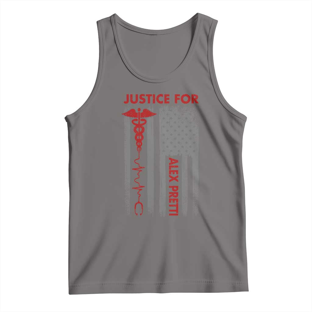 Justice For Alex Pretti Tank Top Minneapolis Tribute 2026 ICU Nurse American Flag