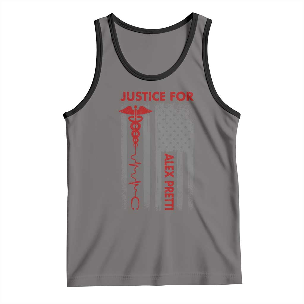 Justice For Alex Pretti Tank Top Minneapolis Tribute 2026 ICU Nurse American Flag