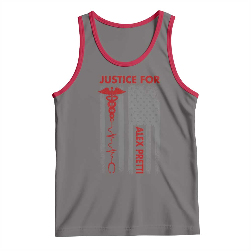 Justice For Alex Pretti Tank Top Minneapolis Tribute 2026 ICU Nurse American Flag