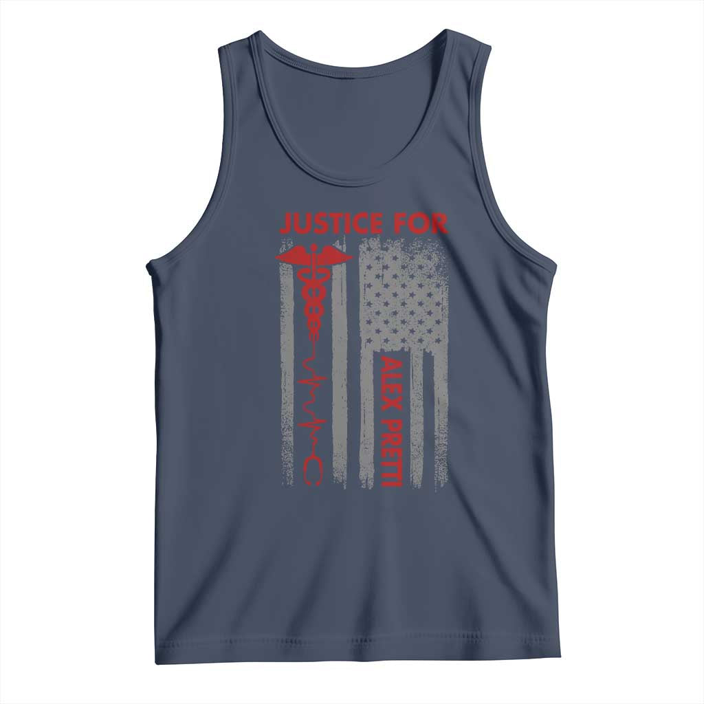 Justice For Alex Pretti Tank Top Minneapolis Tribute 2026 ICU Nurse American Flag