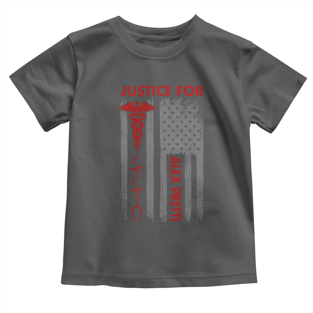 Justice For Alex Pretti Toddler T Shirt Minneapolis Tribute 2026 ICU Nurse American Flag
