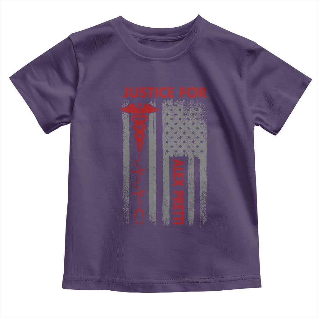 Justice For Alex Pretti Toddler T Shirt Minneapolis Tribute 2026 ICU Nurse American Flag