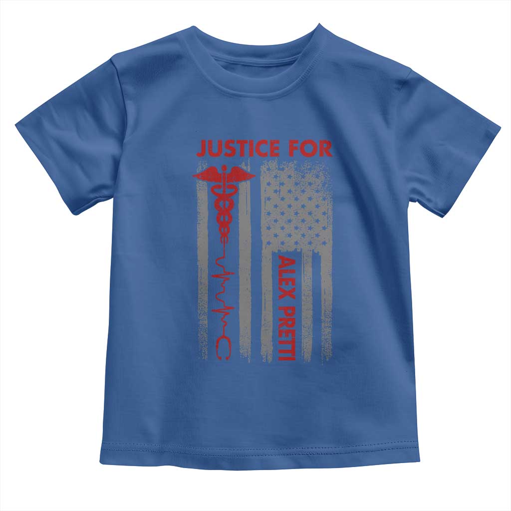 Justice For Alex Pretti Toddler T Shirt Minneapolis Tribute 2026 ICU Nurse American Flag