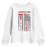 Justice For Alex Pretti Youth Sweatshirt Minneapolis Tribute 2026 ICU Nurse American Flag