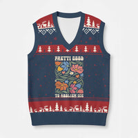 Pretti Good To Abolish Ice V-Neck Knit Sweater Vest Minneapolis Protest Political Statement Retro Floral