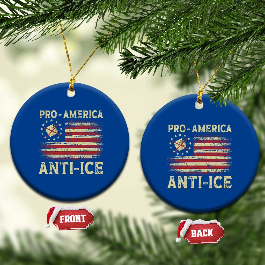 Pro American Anti Ice Ceramic Ornament Resist Protest Support Immigrants Refugee
