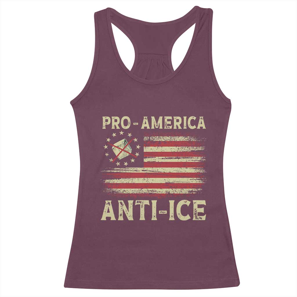 Pro American Anti Ice Racerback Tank Top Resist Protest Support Immigrants Refugee
