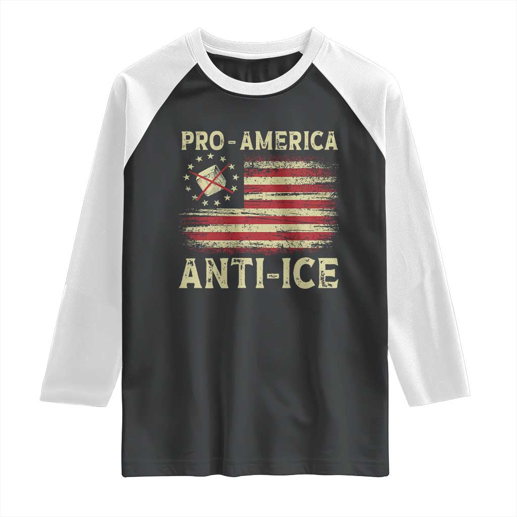 Pro American Anti Ice Raglan Shirt Resist Protest Support Immigrants Refugee