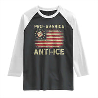 Pro American Anti Ice Raglan Shirt Resist Protest Support Immigrants Refugee