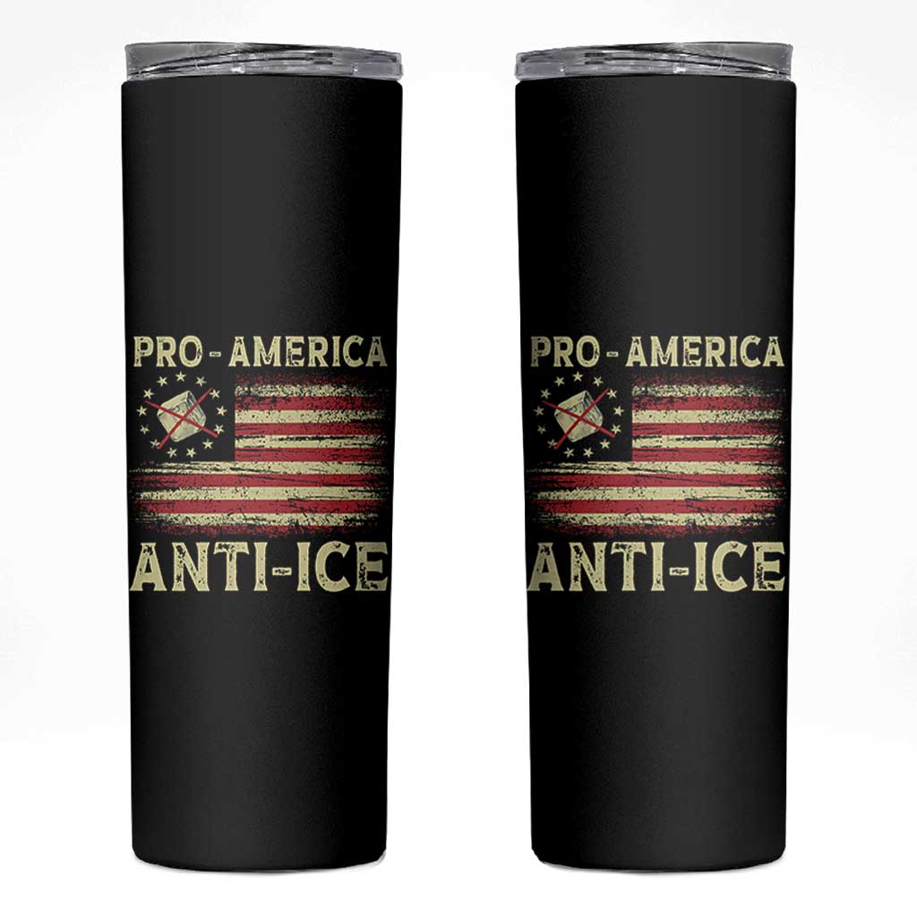 Pro American Anti Ice Skinny Tumbler Resist Protest Support Immigrants Refugee
