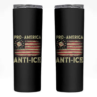 Pro American Anti Ice Skinny Tumbler Resist Protest Support Immigrants Refugee
