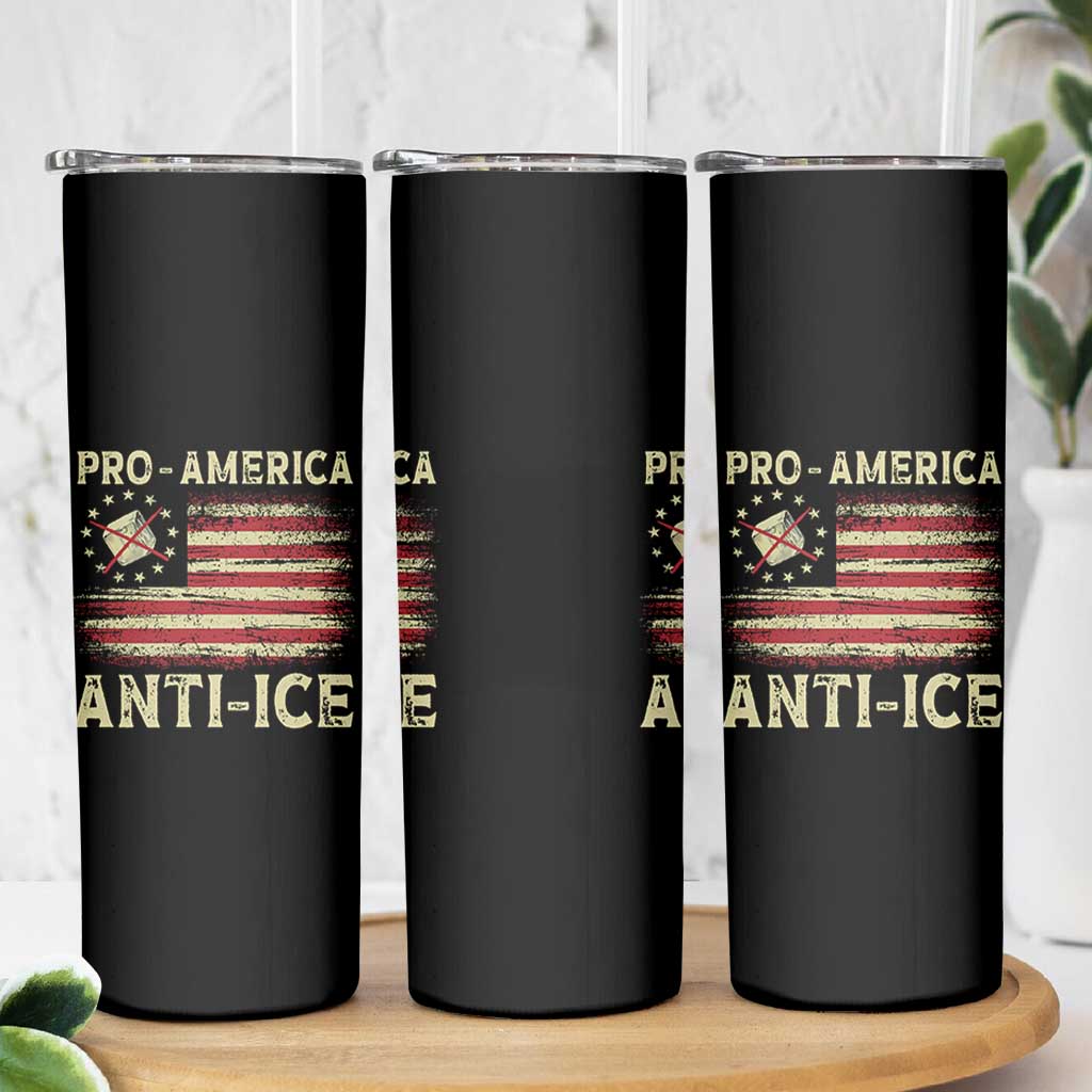 Pro American Anti Ice Skinny Tumbler Resist Protest Support Immigrants Refugee