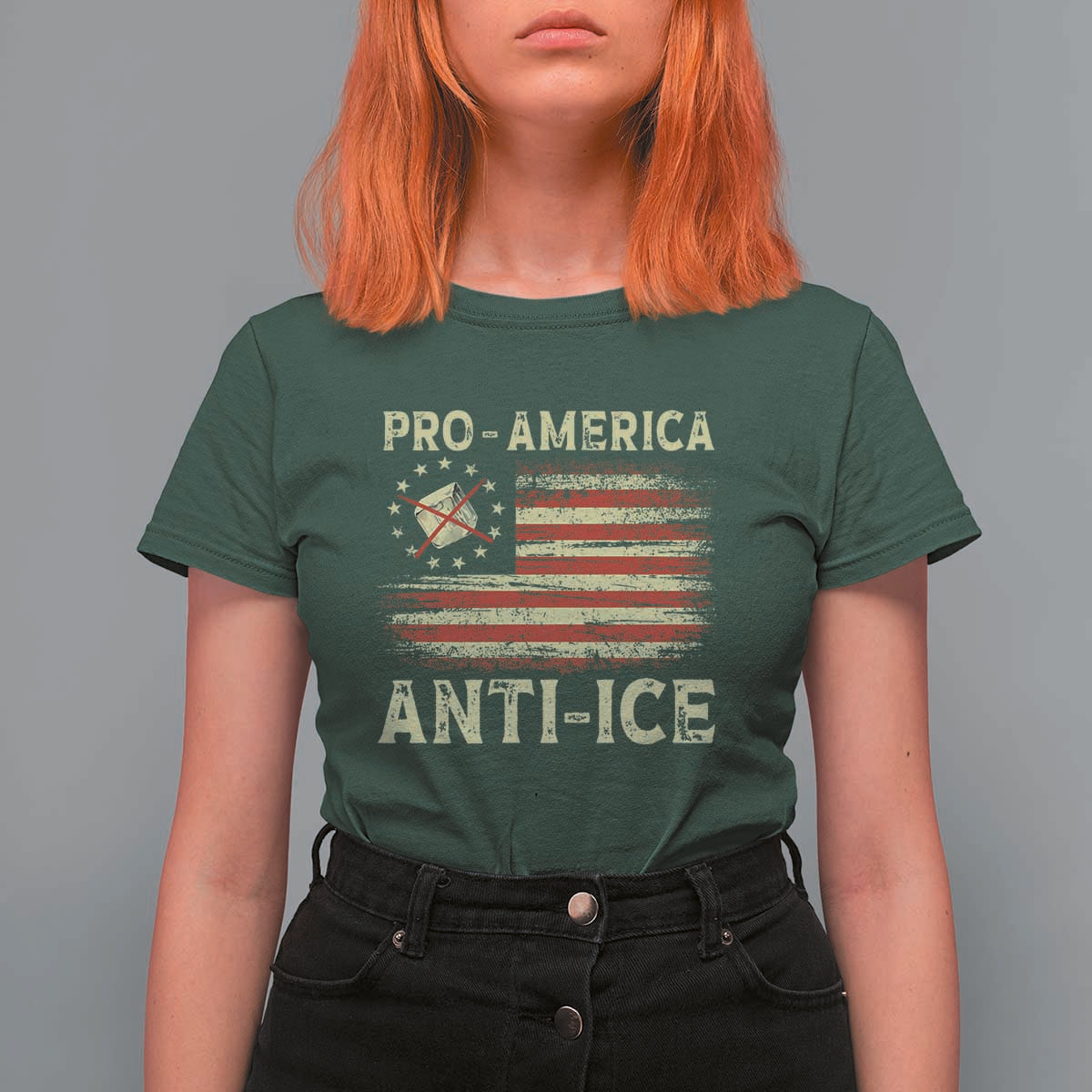 Pro American Anti Ice T Shirt For Women Resist Protest Support Immigrants Refugee