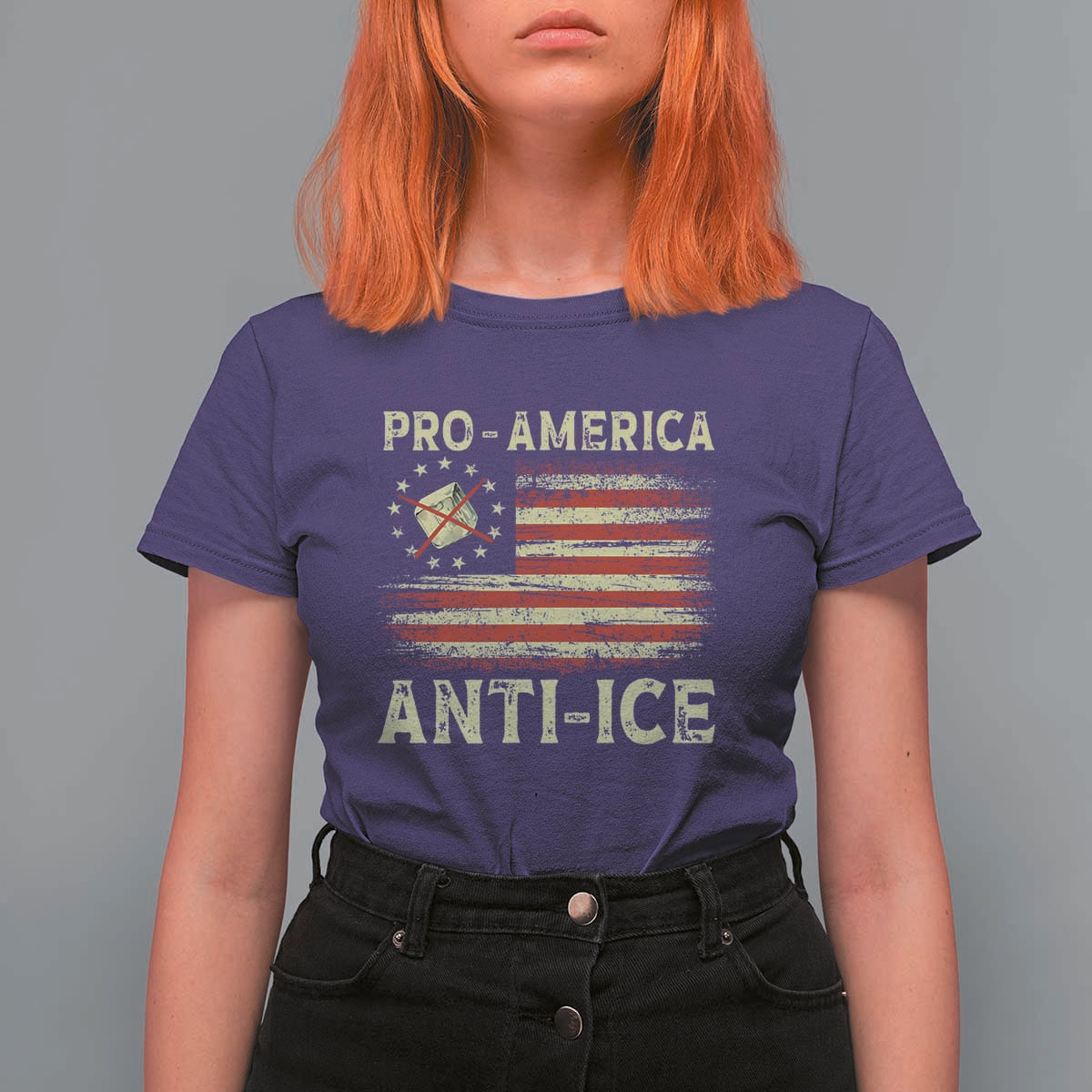 Pro American Anti Ice T Shirt For Women Resist Protest Support Immigrants Refugee