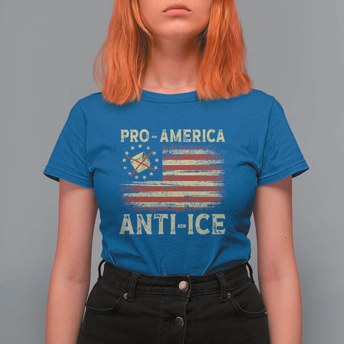 Pro American Anti Ice T Shirt For Women Resist Protest Support Immigrants Refugee
