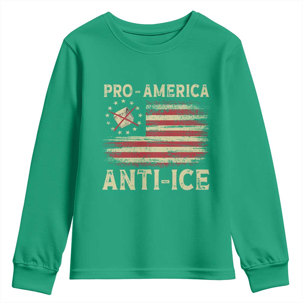Pro American Anti Ice Youth Sweatshirt Resist Protest Support Immigrants Refugee