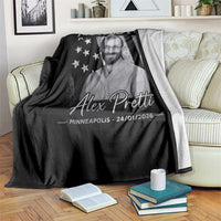 Justice For Alex Pretti Throw Blanket Minneapolis Tribute 2026 Vintage American Flag
