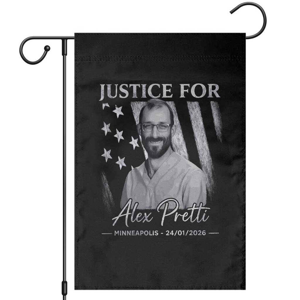Justice For Alex Pretti Garden Flag Minneapolis Tribute 2026 Vintage American Flag