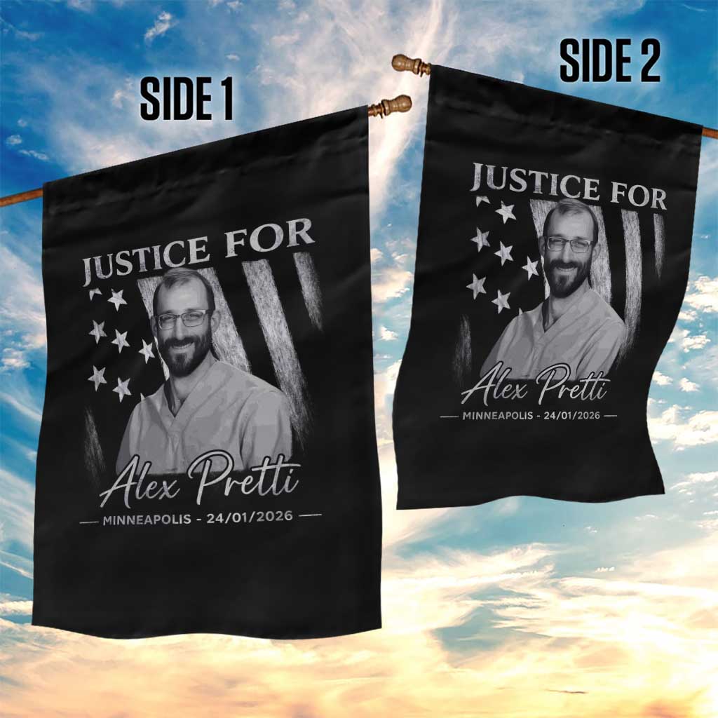 Justice For Alex Pretti Garden Flag Minneapolis Tribute 2026 Vintage American Flag