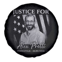 Justice For Alex Pretti Spare Tire Cover Minneapolis Tribute 2026 Vintage American Flag